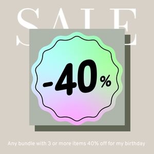 Bundle 3 or more items get 40% off entire purchase.
